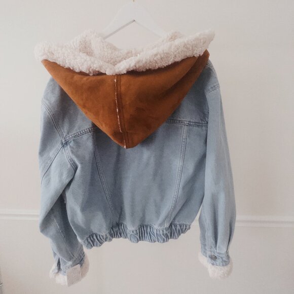 Free People Perry Hooded Denim Jacket in Sky Wash - Picture 7 of 10